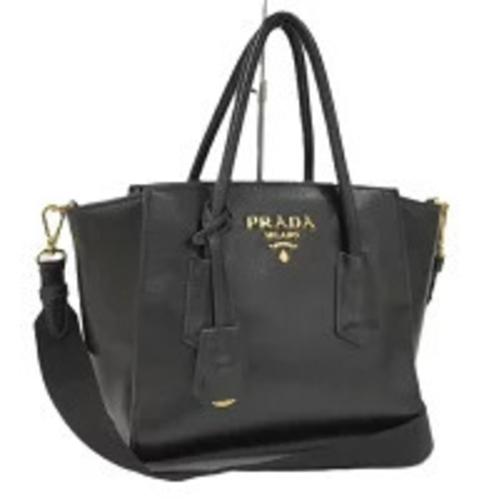 Prada 2way Shoulder Bag Leather Black